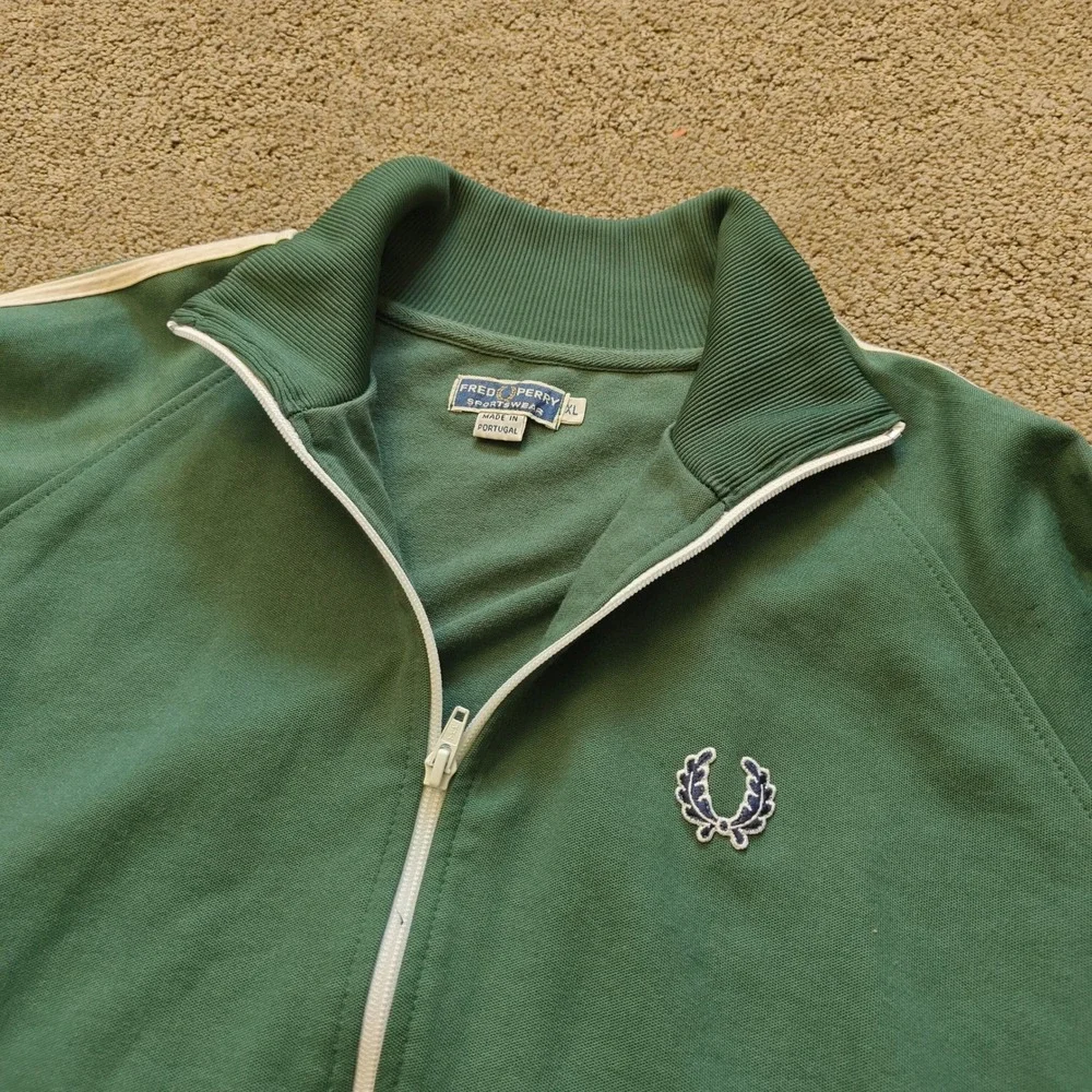 VTG Fred Perry Sportswear Track‎ Jacket Mens XL Green Full Zip Portugal